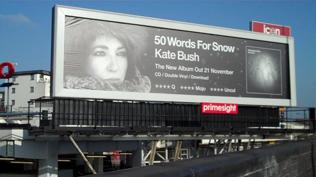Billboard in West London advertising 50 Words For Snow