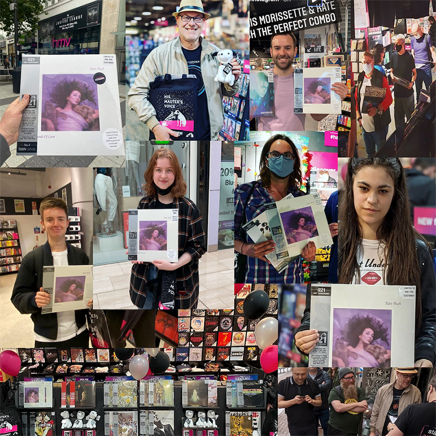 Fans pick up Kate limnited vinyl at HMV stores in UK