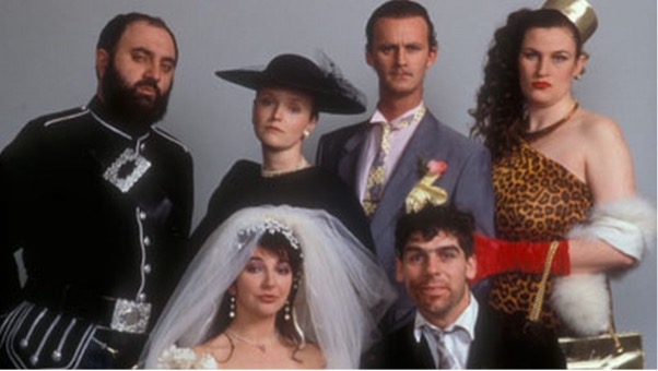 Alexei Sayle, Kate, Miranda Richardson, Tim McInnerny, Danny Peacock and Julie T Wallace in Les Dogs