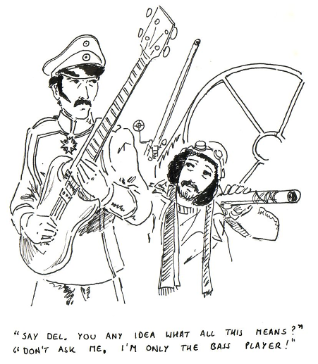 Del Palmer and Paddy Bush – The Big Sky – cartoon by Chris Tilley 1986