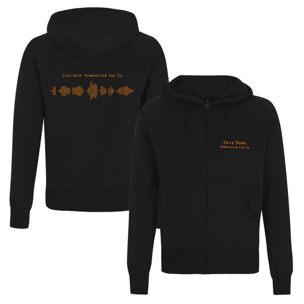 Kate Bush Remastered Hoodie with soundwave song titles design