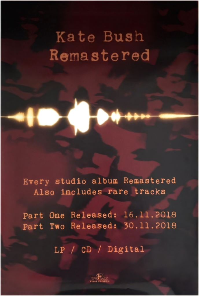 Kate Bush Remastered promotional poster with soundwave design – November 2018