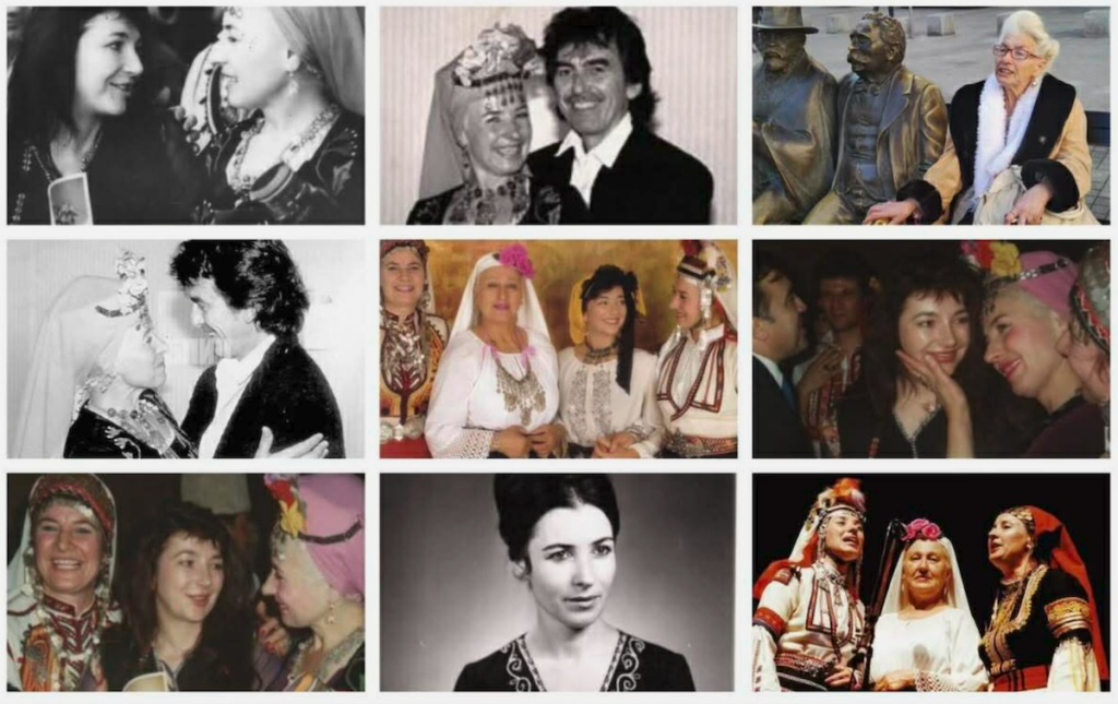 Yanka Rupkina during her career with the Trio Bulgarka, and with George Harrison and Kate Bush