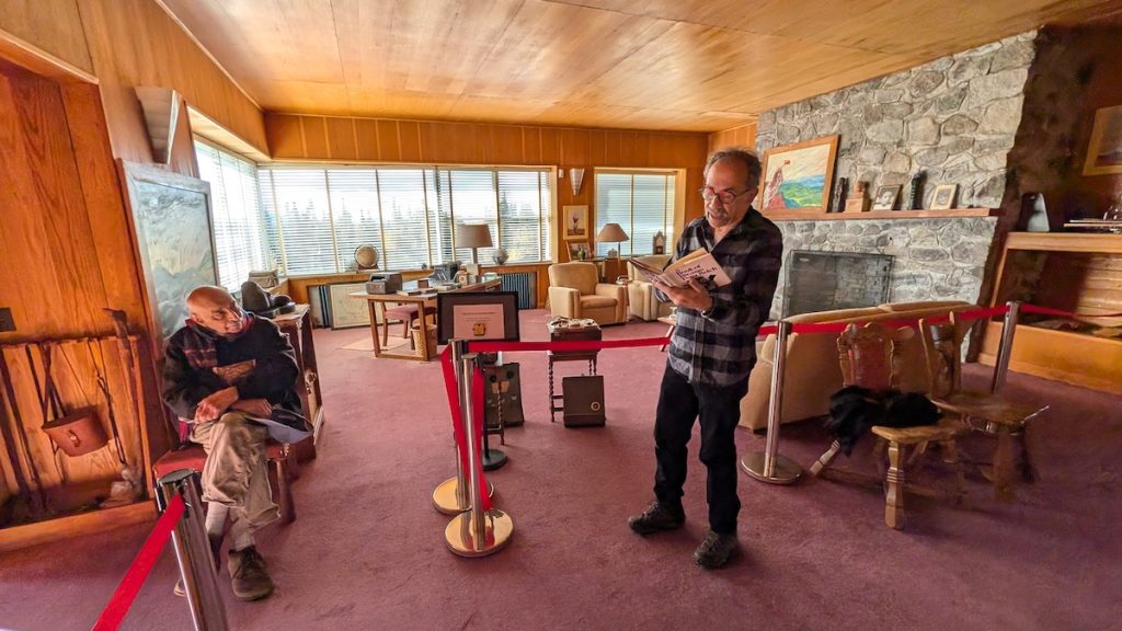 David Silver, Curator of the Wilhelm Reich Museum, reads and except from 'A Book of Dreams" to the author Peter Reich, in Wilhelm Reich's office.