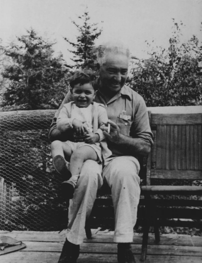 Wilhelm Reich with his son Peter Reich, 1947