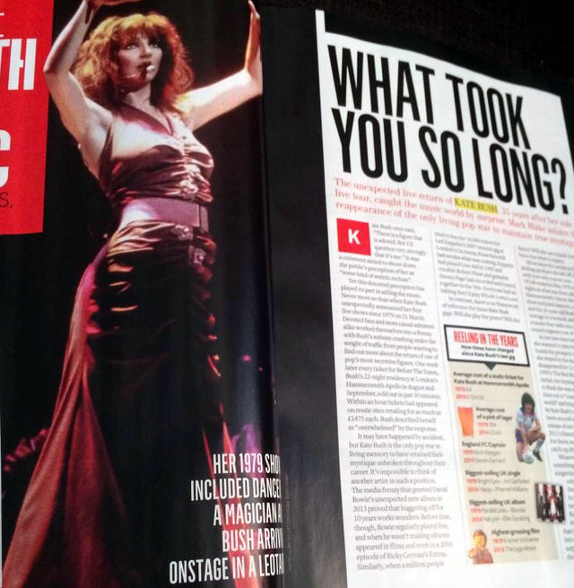 Q Magazine on Kate's shows