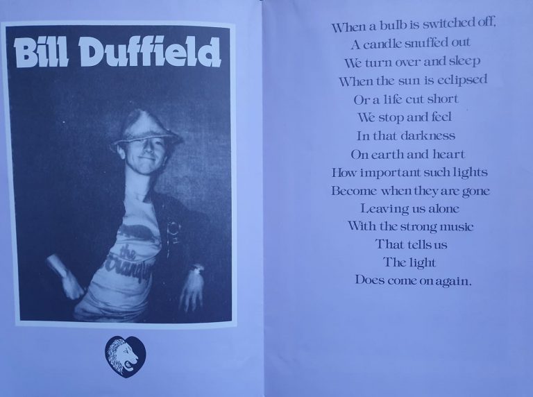 Bill Duffield concert programme